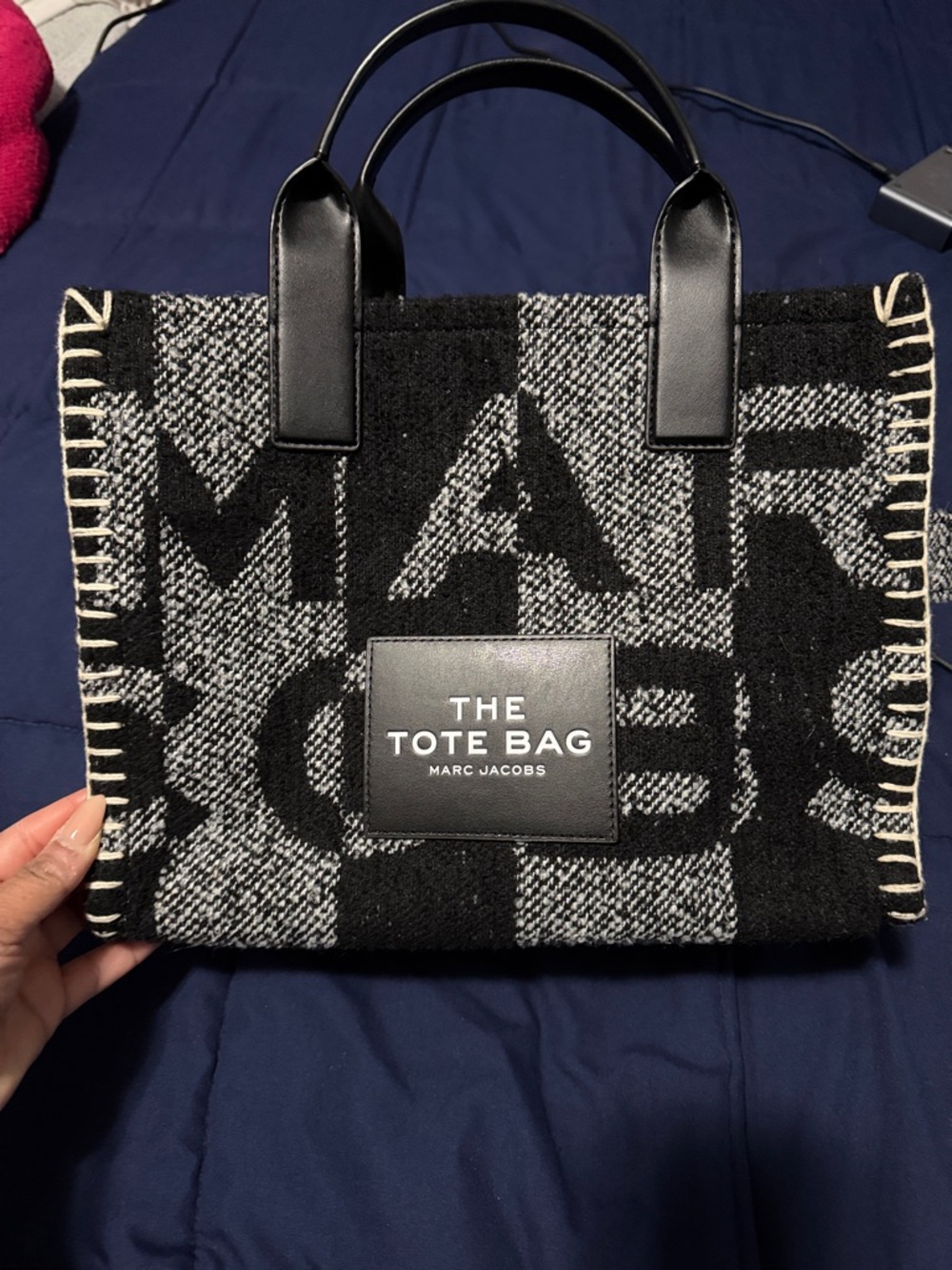 Marc Jacobs The Tote Bag - Black and Gray wool Tote - Picture 3 of 8